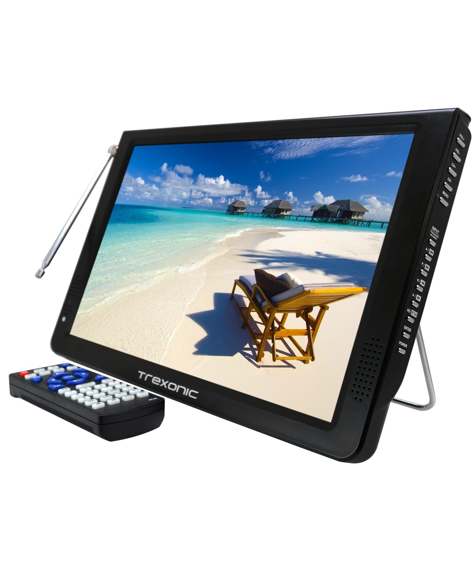 Портативный LED телевизор Trexonic Ultra Lightweight Rechargeable Widescreen 12" с цифровым тюнером