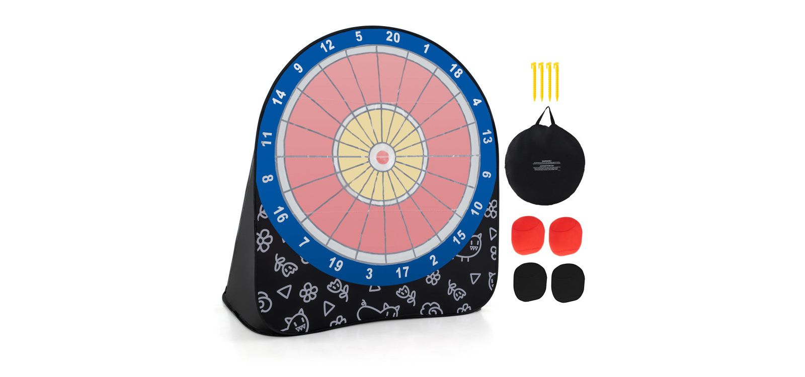 Boyel Living Large Foldable Dart Board with 2 Game Modes and 4 Kick Balls, Ages 6+