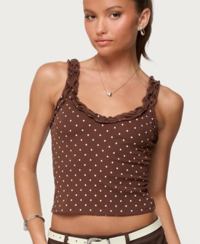 Edikted Женский топ Pippin Ruffle Polka Dot