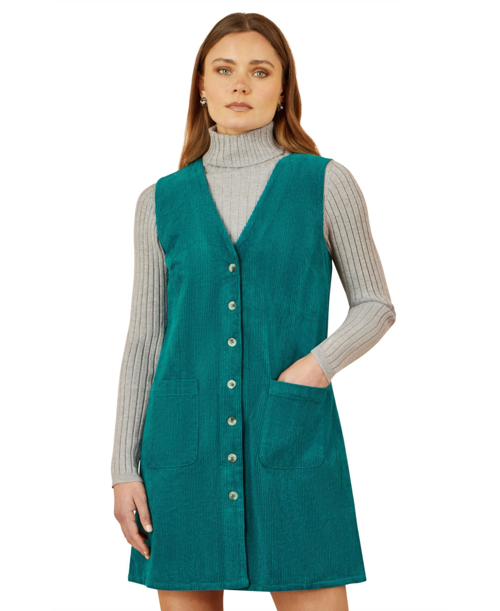 Женское платье Yumi V-Neck Cord Pinafore