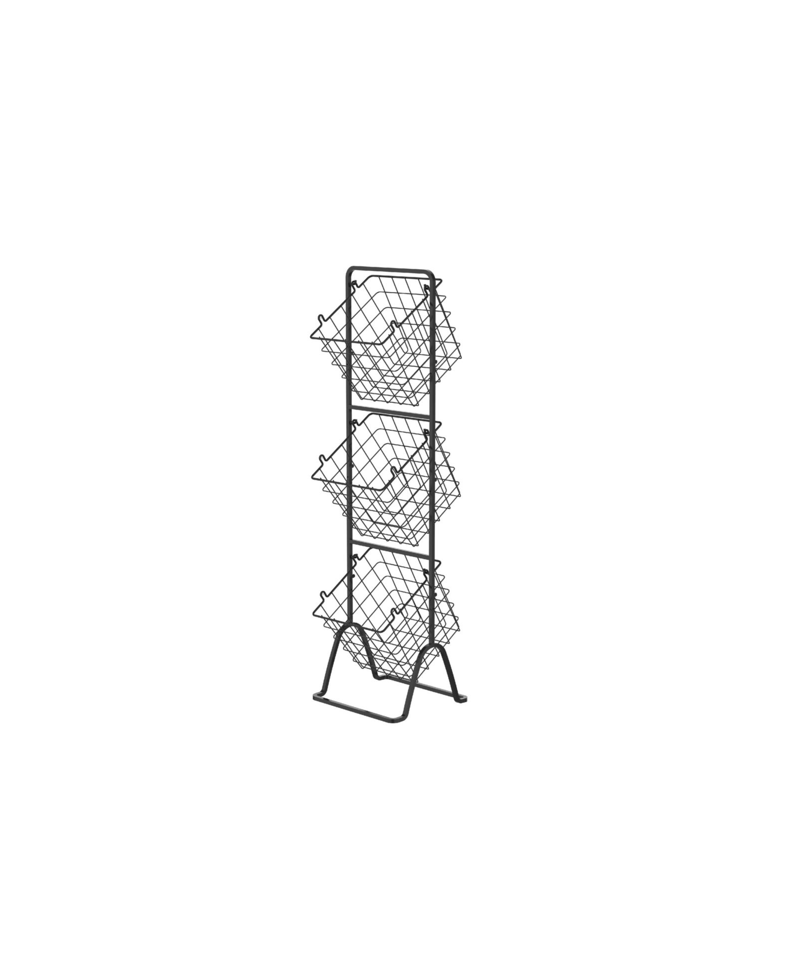 Oceanstar 3-Tier Metal Wire Storage Basket Stand with Removable Baskets, Black