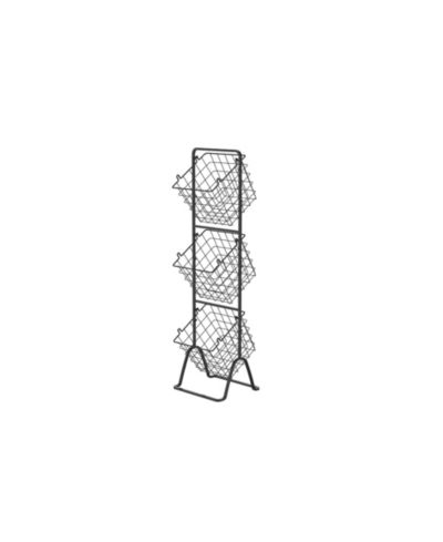 Oceanstar 3-Tier Metal Wire Storage Basket Stand with Removable Baskets, Black