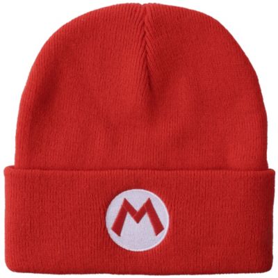 Шапка SUPER MARIO Men's Embroidered M Logo On Red Cuff