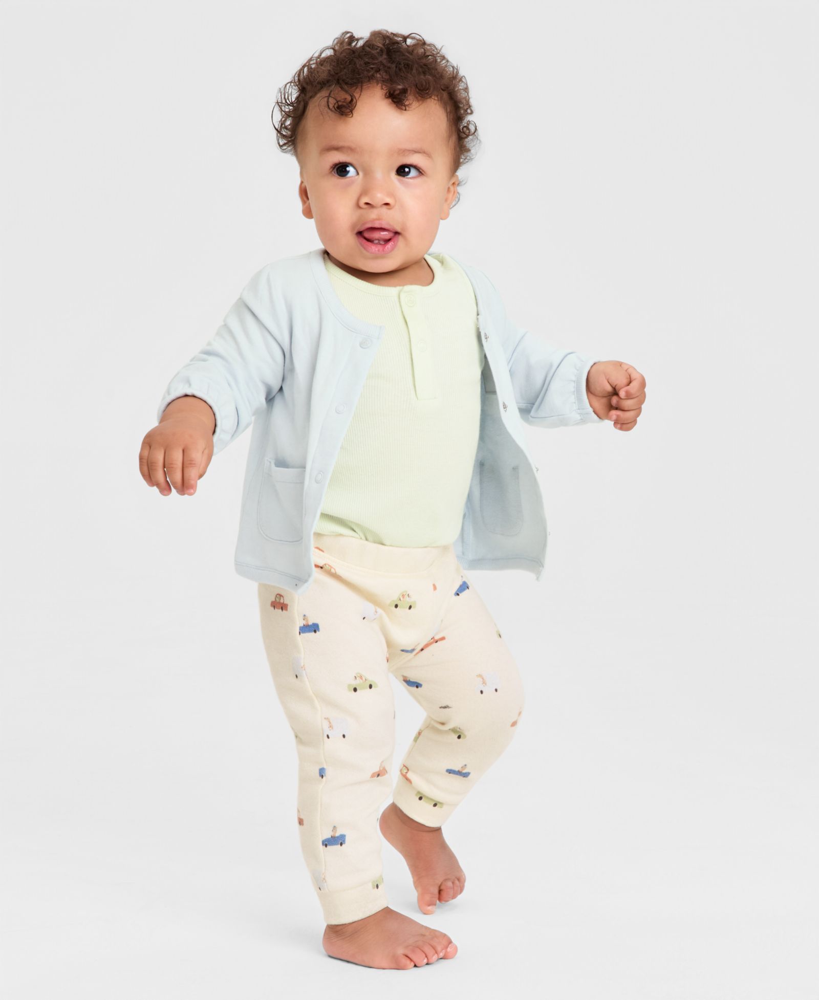 First Impressions Baby Boys' Car Print Cardigan, Bodysuit and Pants, 3-Piece Set, Macy's Exclusive