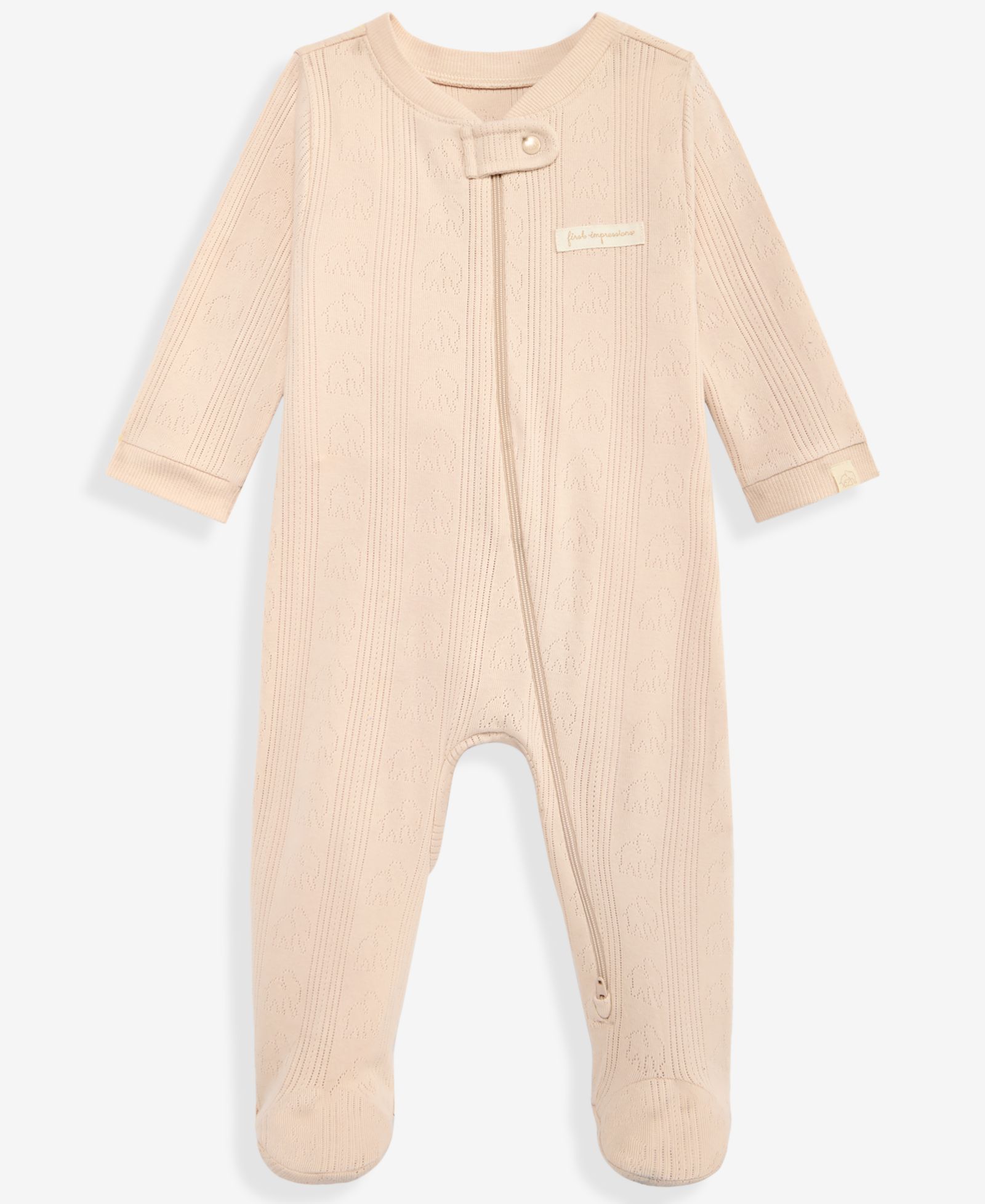 Детский хлопковый комбинезон First Impressions Pointelle Cotton 2-Way Zip