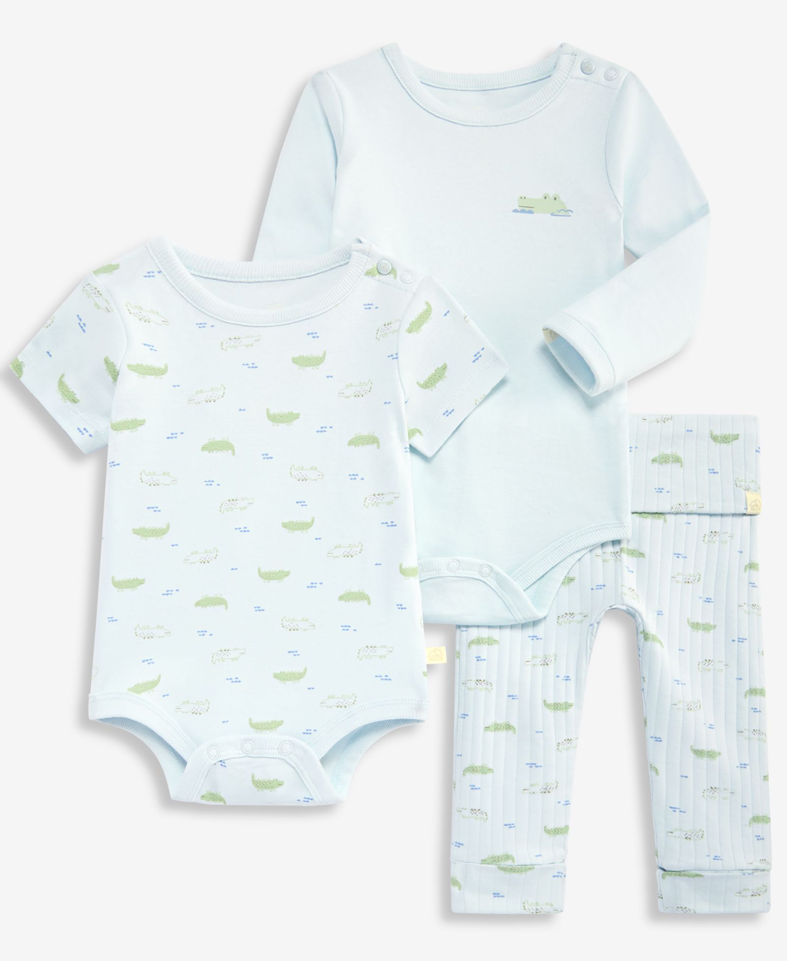 Комплект из 3-х предметов First Impressions Everyday Baby Essentials: боди и брюки для мальчиков с принтом Gator, Macy's Exclusive