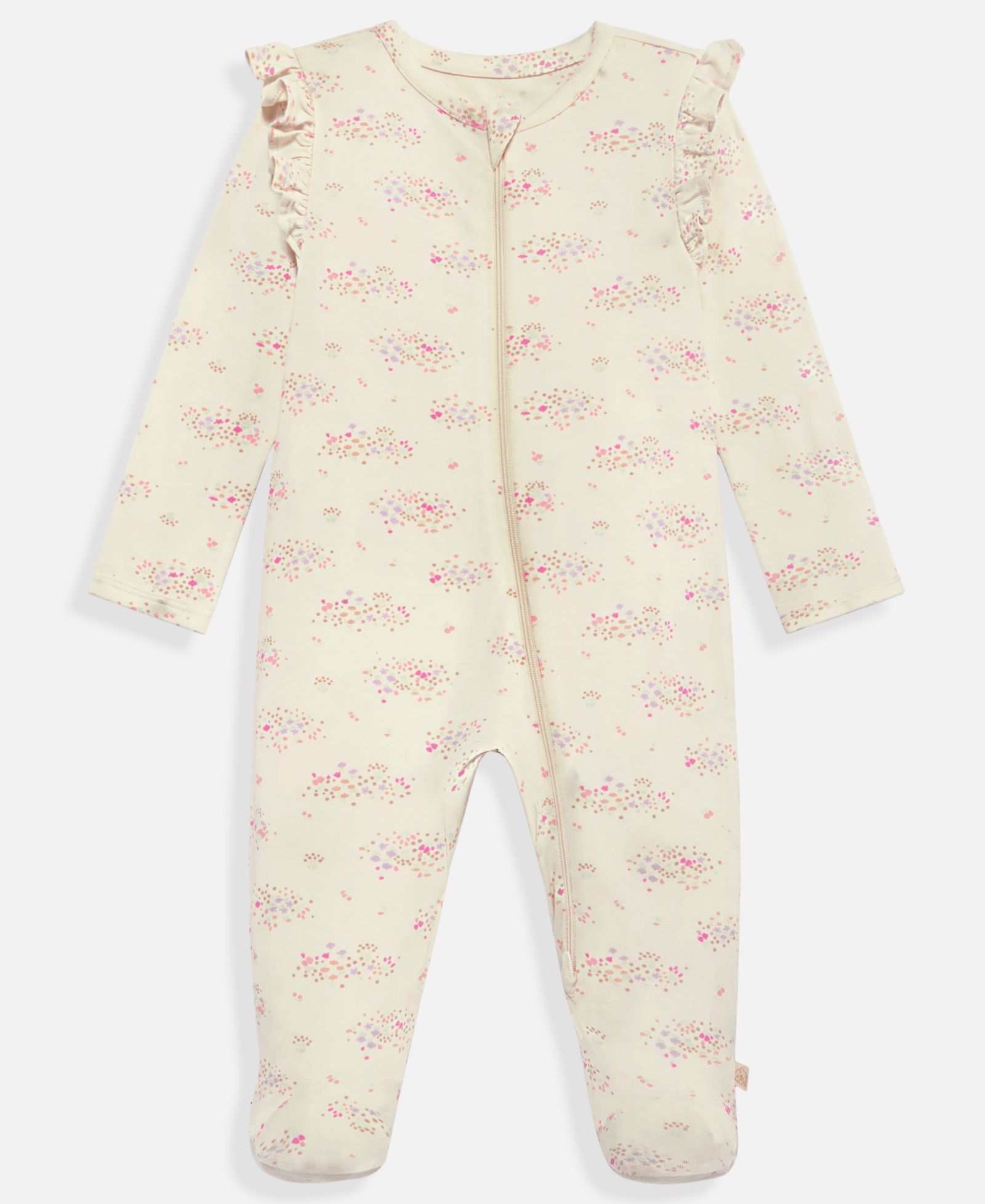 Комбинезон First Impressions Everyday Baby Girls' Ruffled 2-Way Zip Footed Coveralls