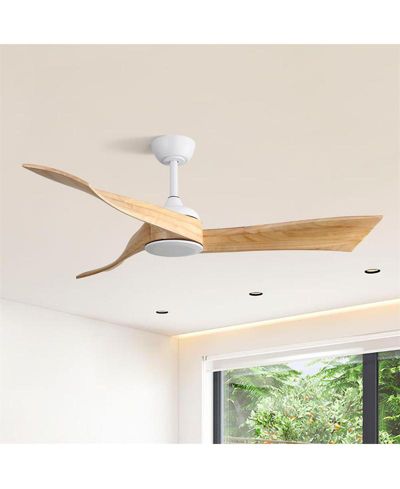 Потолочный вентилятор Sofucor 52" Modern White с 3 деревянными лопастями, 6 скоростями и реверсивным двигателем