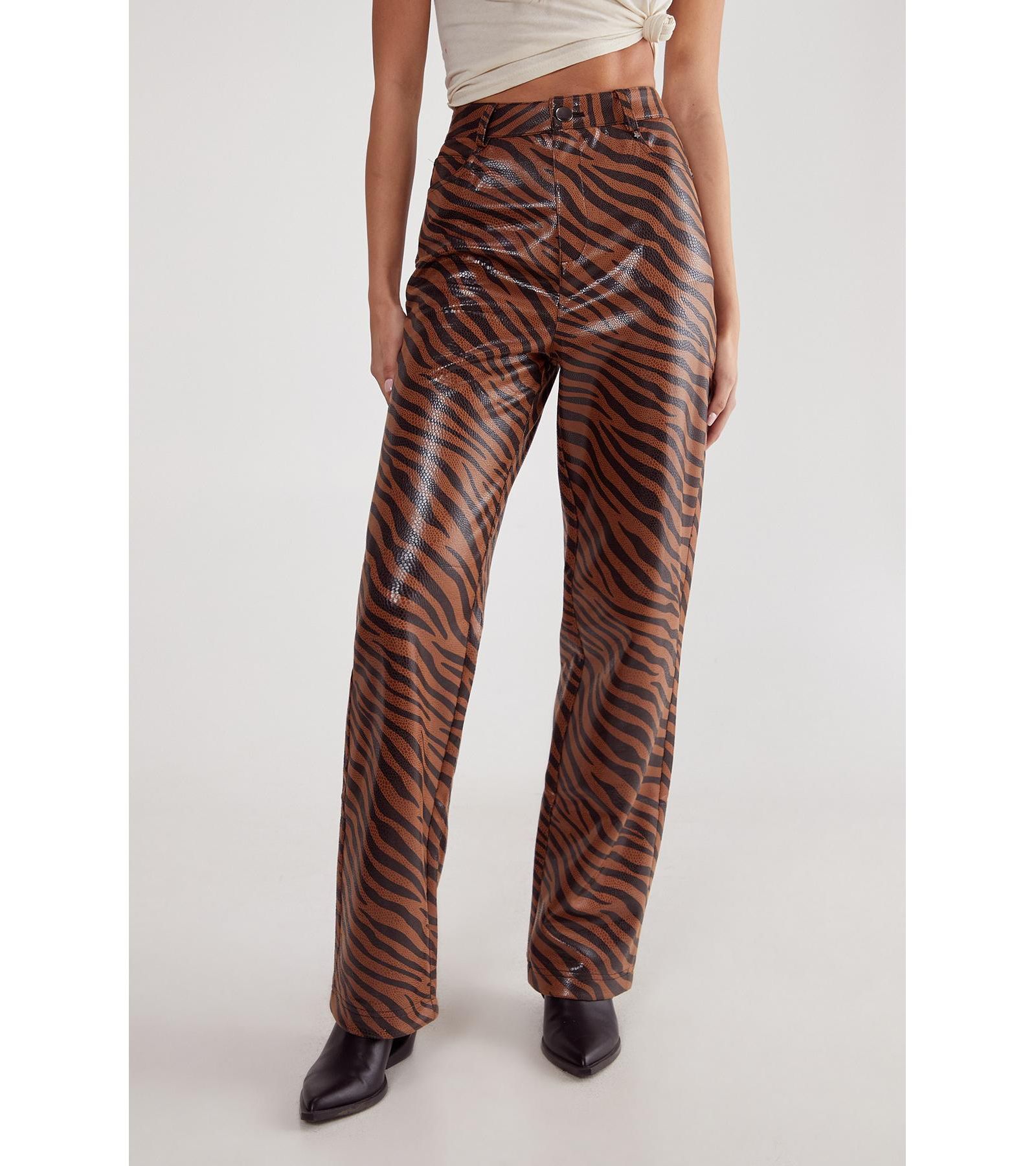 Nasty Gal Women's Zebra Straight Leg Pant