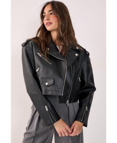 Nasty Gal Women's Faux Leather Boxy Biker Jacket