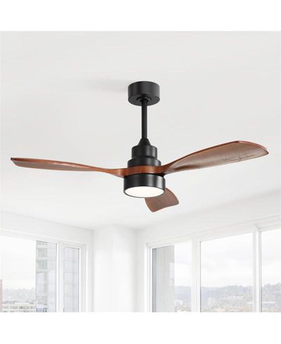 Потолочный вентилятор Sofucor Modern Black Walnut Wood с пультом управления