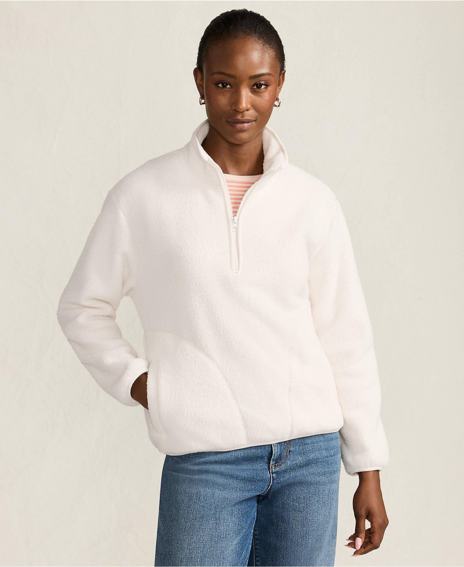 Флисовый джемпер Lands' End Women's Half Zip Cozy High Pile Fleece Pullover