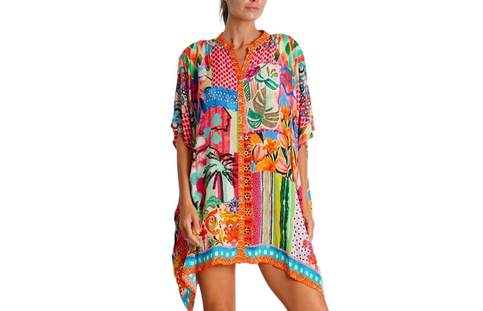 Женское мини-платье-кафтан La Moda Clothing short sleeve