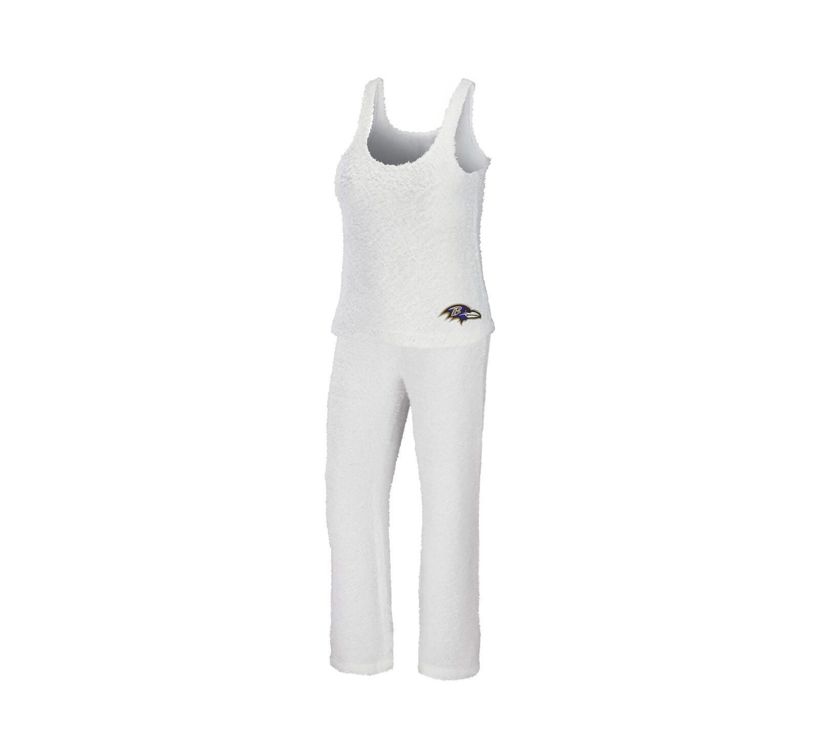 WEAR by Erin Andrews Women's 2-Piece Cream Baltimore Ravens Plus Size Cozy Scoop Neck Tank Top and Pants Set