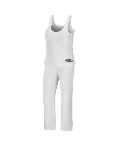 WEAR by Erin Andrews Women's 2-Piece Cream Baltimore Ravens Plus Size Cozy Scoop Neck Tank Top and Pants Set