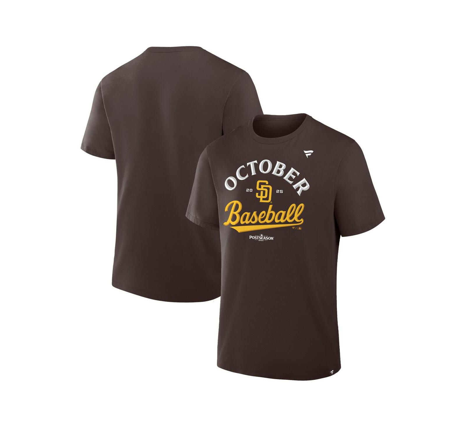 Fanatics Men's Brown San Diego Padres 2025 MLB Postseason Locker Room T-Shirt