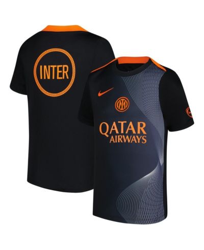 Nike Big Boys and Girls Black Inter Milan 2025/26 Third Academy Pro Pre-Match Dri-Fit Jersey