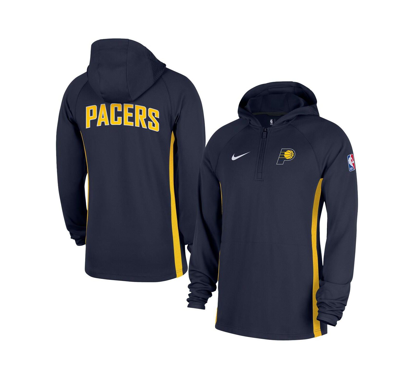 Nike Men's Navy Indiana Pacers Authentic On Court Zone Quarter-Zip Dri-FIT Hoodie Jacket