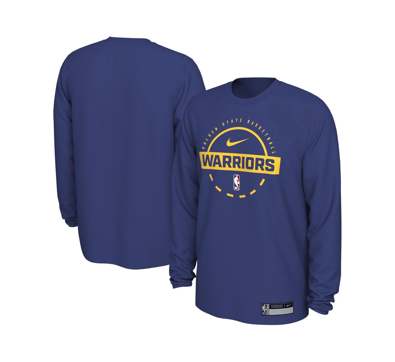 Мужская футболка Nike Royal Golden State Warriors 2025/26 On-Court Flare Performance Long Sleeve