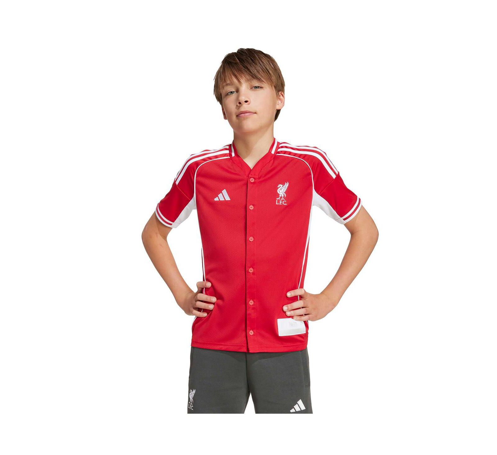 Детская бейсбольная джерси Adidas Liverpool, красная, на кнопках