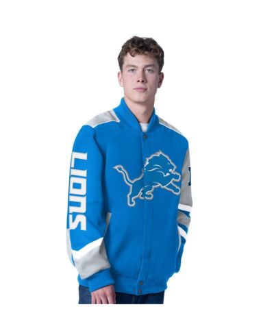 Мужская гоночная куртка G-III Sports by Carl Banks Blue Detroit Lions Prime Time Full-Zip