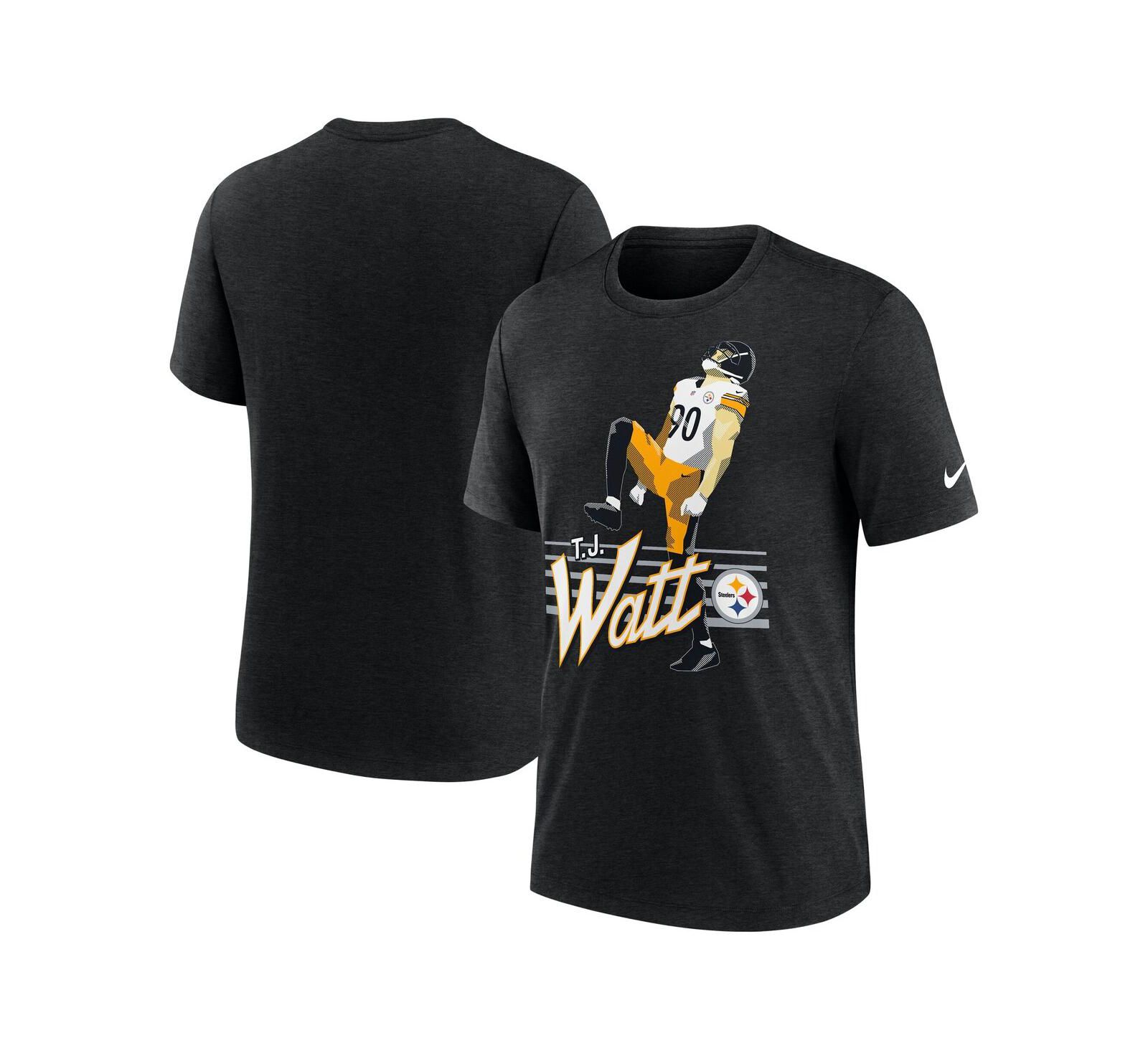 Nike Мужская футболка Pittsburgh Steelers с графическим принтивом T.J. Watt