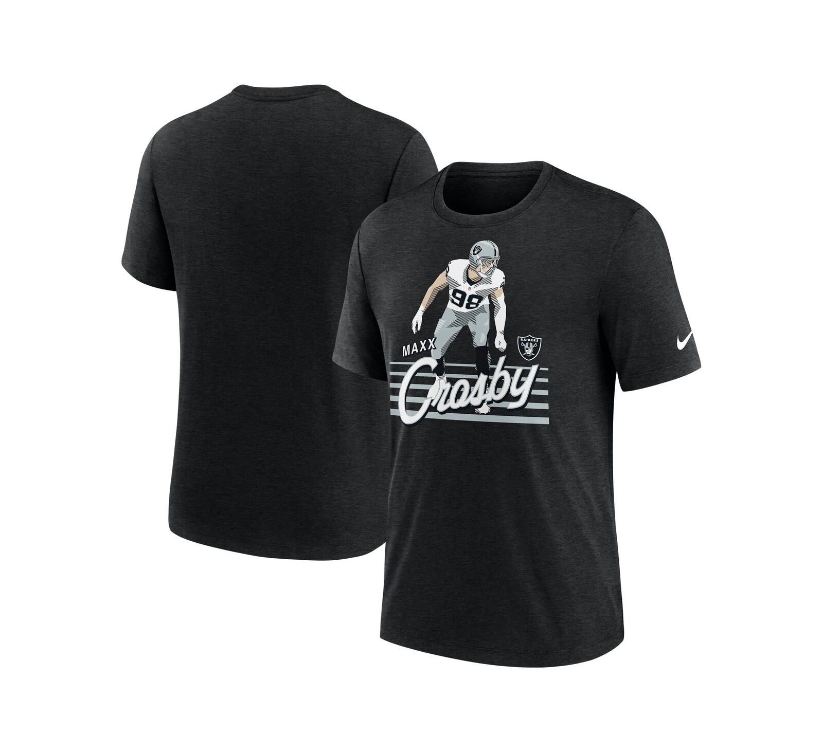 Nike Мужской Maxx Crosby Heather Black Las Vegas Raiders Player Graphic T-Shirt