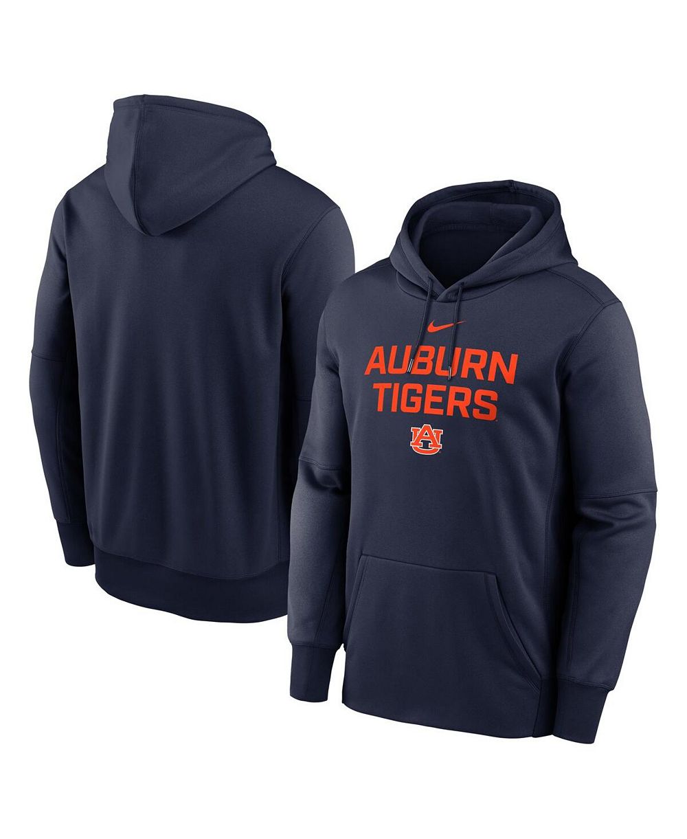 Мужское худи Nike Navy Auburn Tigers Team Stacked Dri-FIT Pullover
