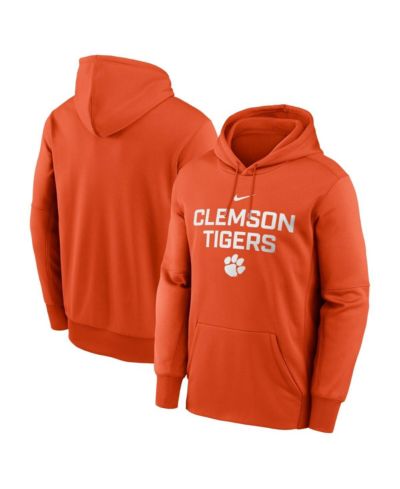 Мужское худи Nike Orange Clemson Tigers Team Stacked Performance Pullover Hoodie