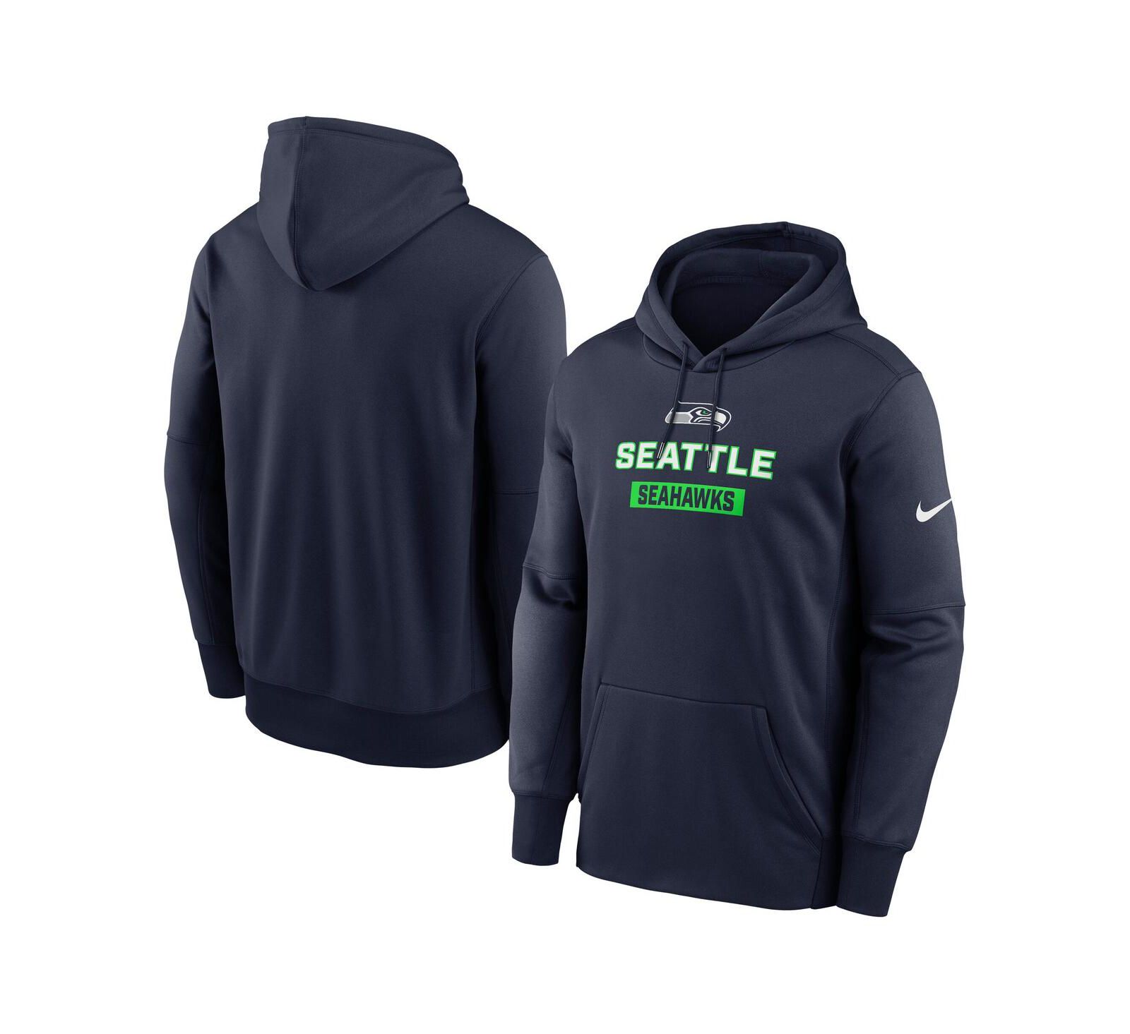Nike Men's College Navy Seattle Seahawks Toss Sweep Performance Pullover Hoodie