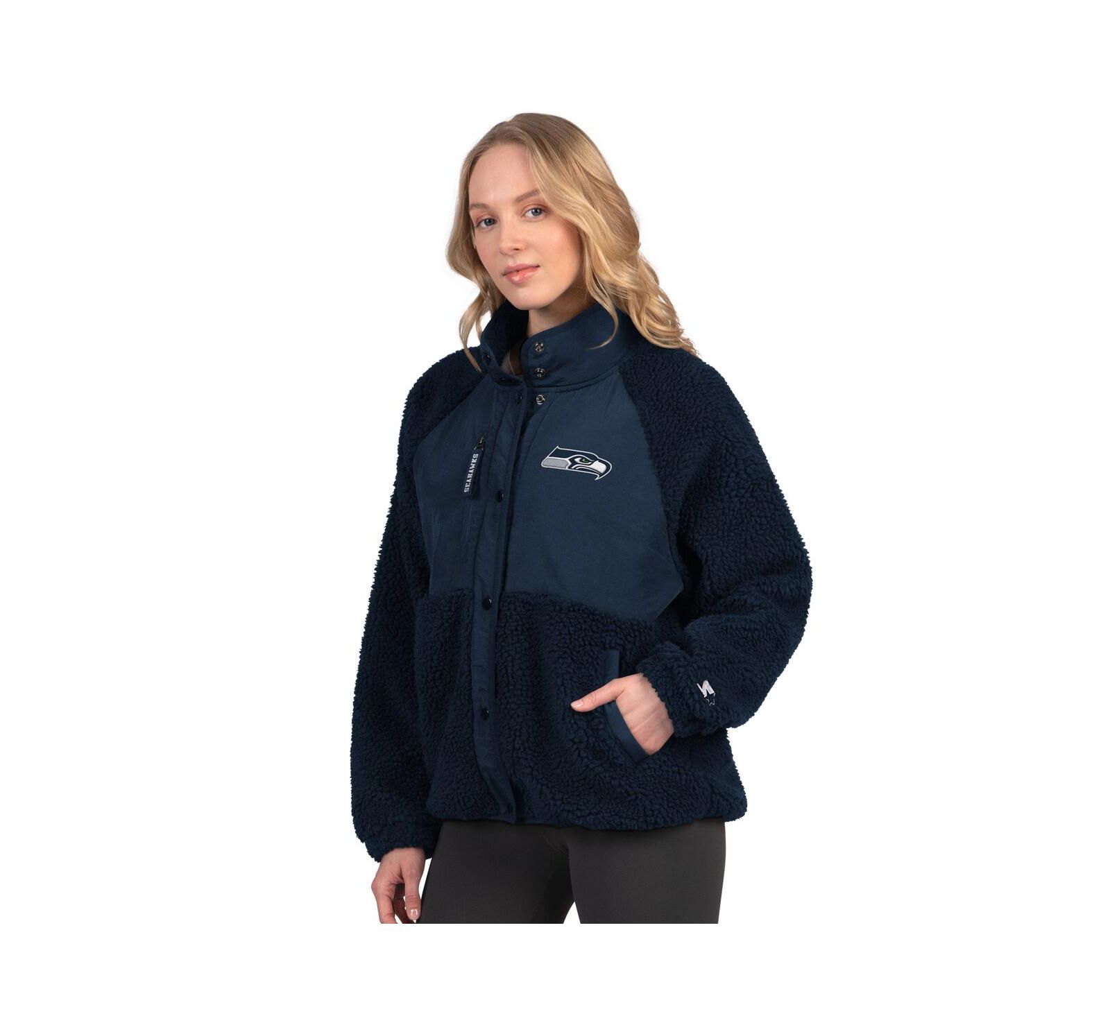 Женская куртка Starter College Navy Seattle Seahawks On the Ball Sherpa