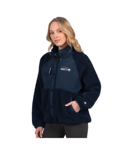 Starter Women's College Navy Seattle Seahawks On the Ball Sherpa Jacket