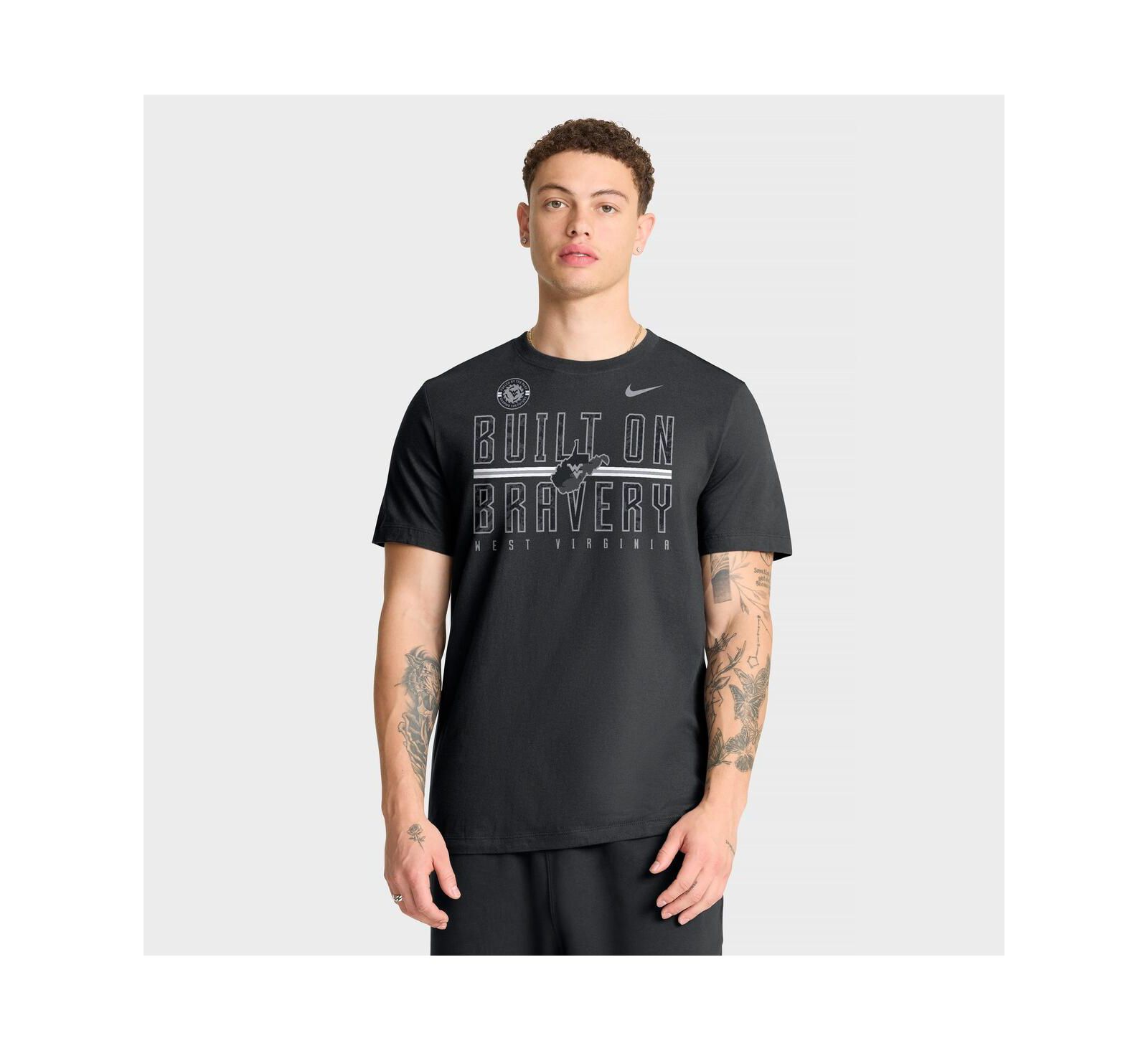 Nike Мужская футболка West Virginia Mountaineers Built on Bravery Black