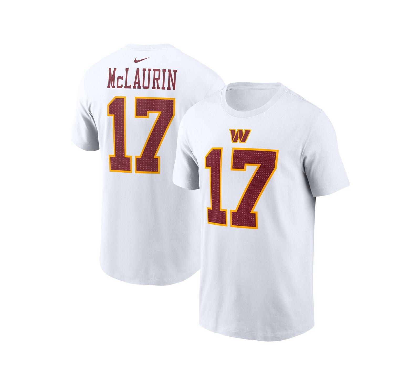 Мужская футболка Nike Terry McLaurin White Washington Commanders Super Bowl Era Name & Number