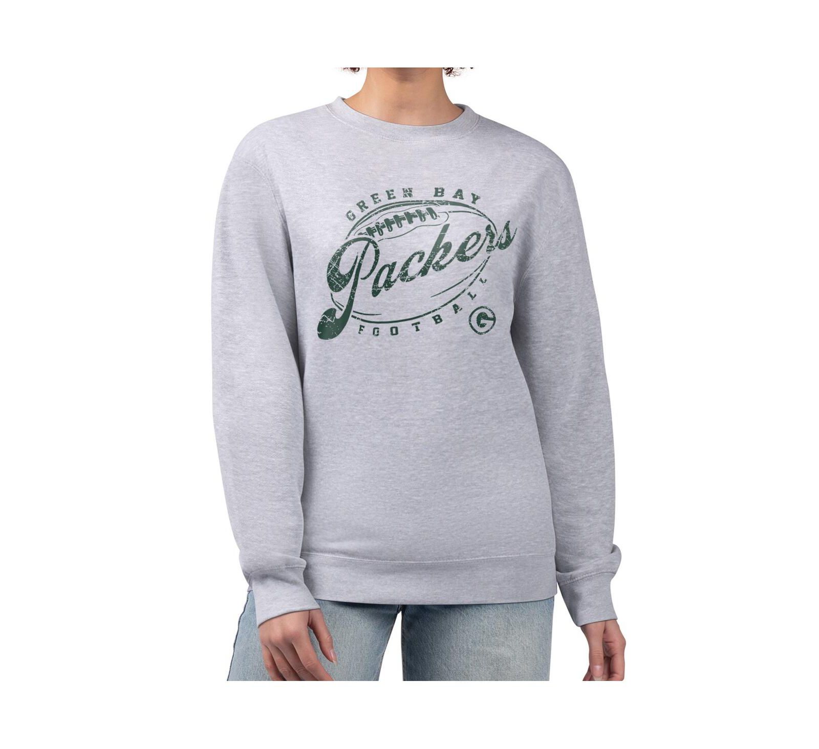 G-III 4Her by Carl Banks Женская флисовая толстовка Gray Green Bay Packers Distressed Graphics