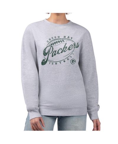 G-III 4Her by Carl Banks Женская флисовая толстовка Gray Green Bay Packers Distressed Graphics
