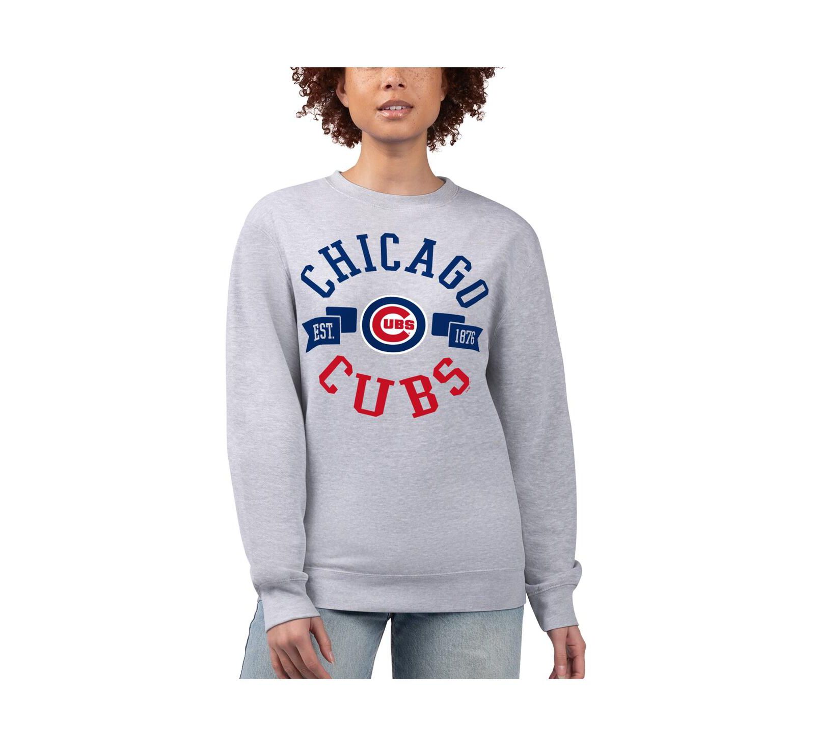 Женское флисовое худи G-III 4Her by Carl Banks Chicago Cubs Team Logo Heather Gray