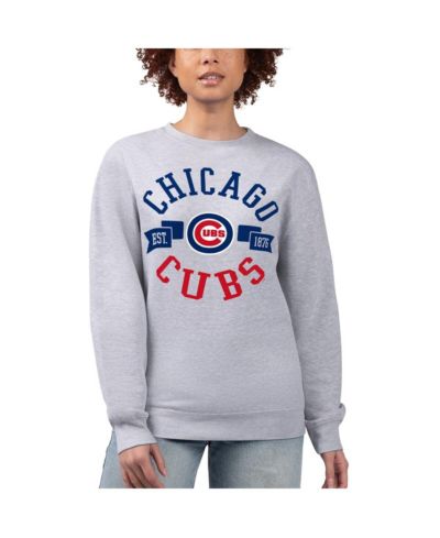 Женское флисовое худи G-III 4Her by Carl Banks Chicago Cubs Team Logo Heather Gray
