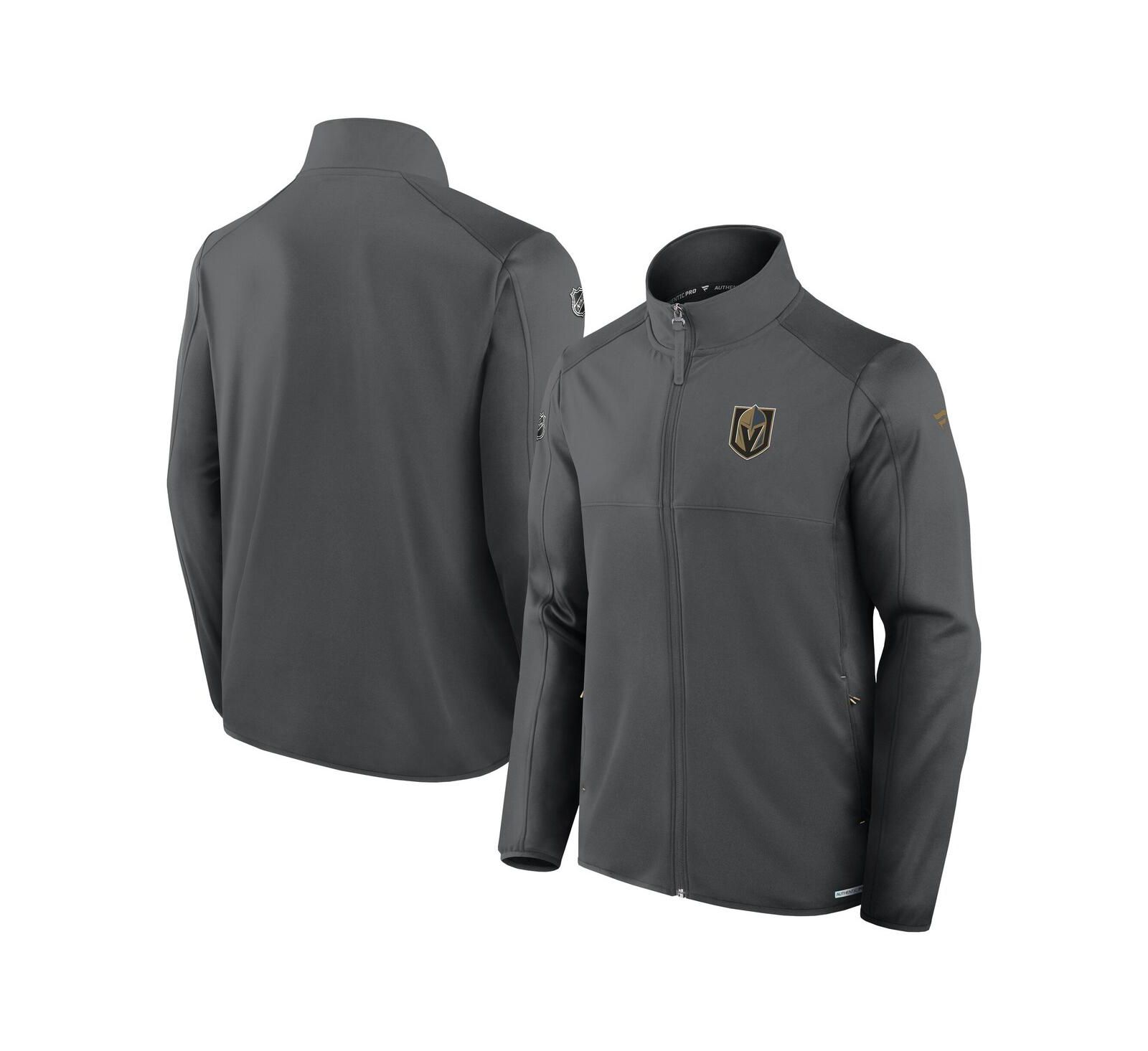 Fanatics Men's Gray Vegas Golden Knights Authentic Pro Rink Fleece Full-Zip Jacket