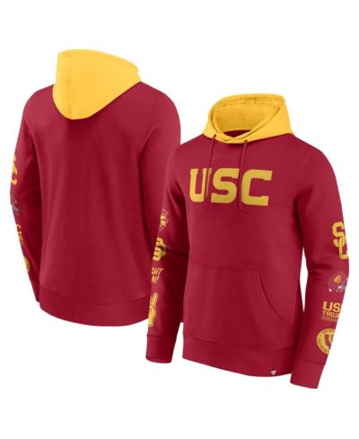 Fanatics Мужской флисовый худи с цветовым блоком USC Trojans Cardinal/Gold