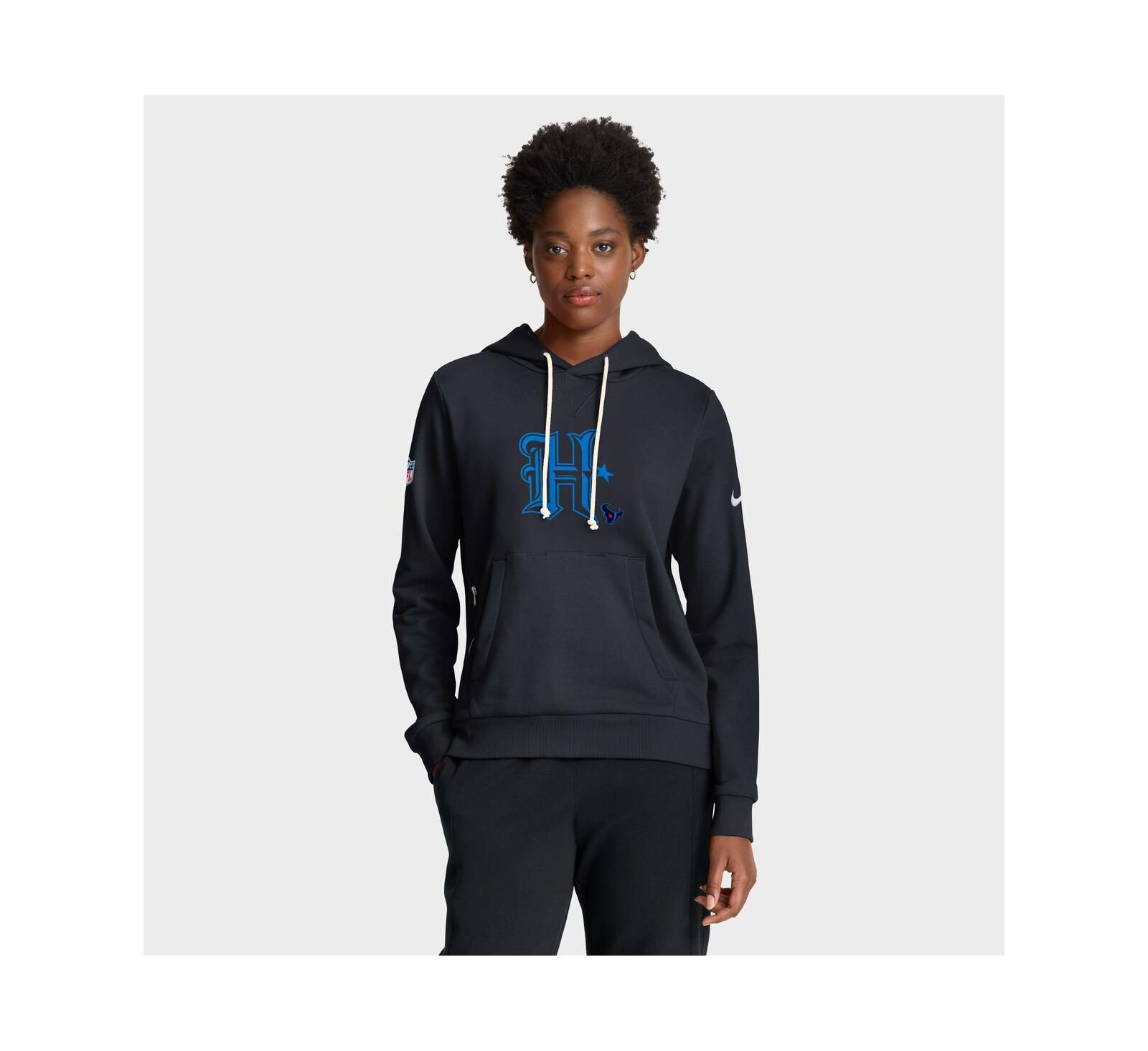 Женское худи Nike Navy Houston Texans Throwback Sideline Standard Issue Dri-FIT