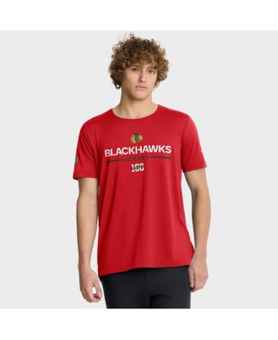 Мужская футболка Fanatics Red Chicago Blackhawks Authentic Pro Centennial Rink Tech