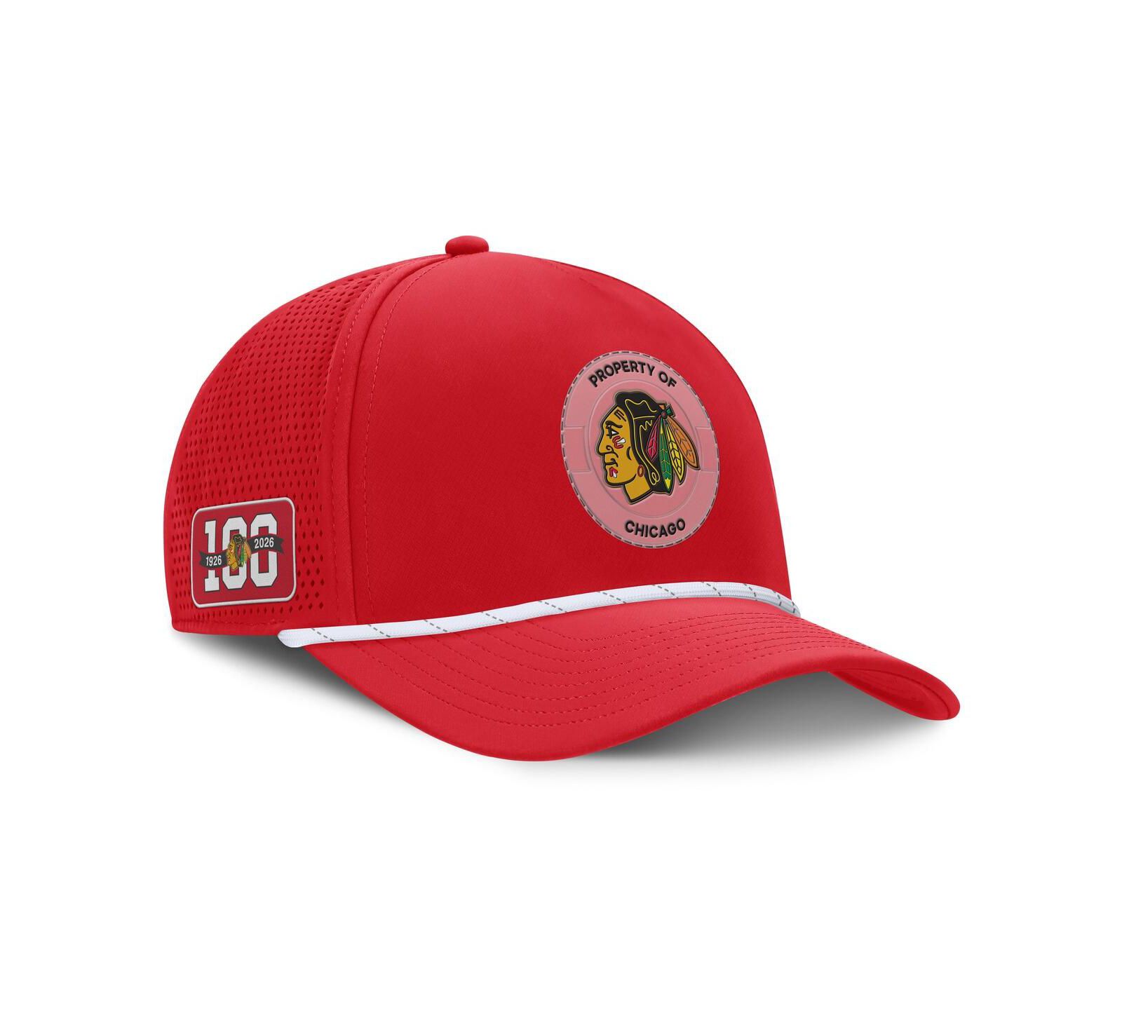Fanatics Мужская кепка Chicago Blackhawks Red, регулируемая