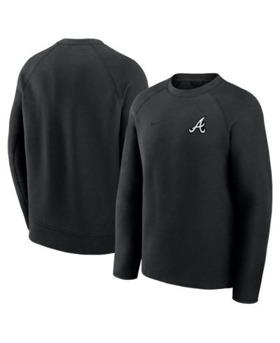 Nike Мужская толстовка Tech Fleece Raglan Atlanta Braves, черная