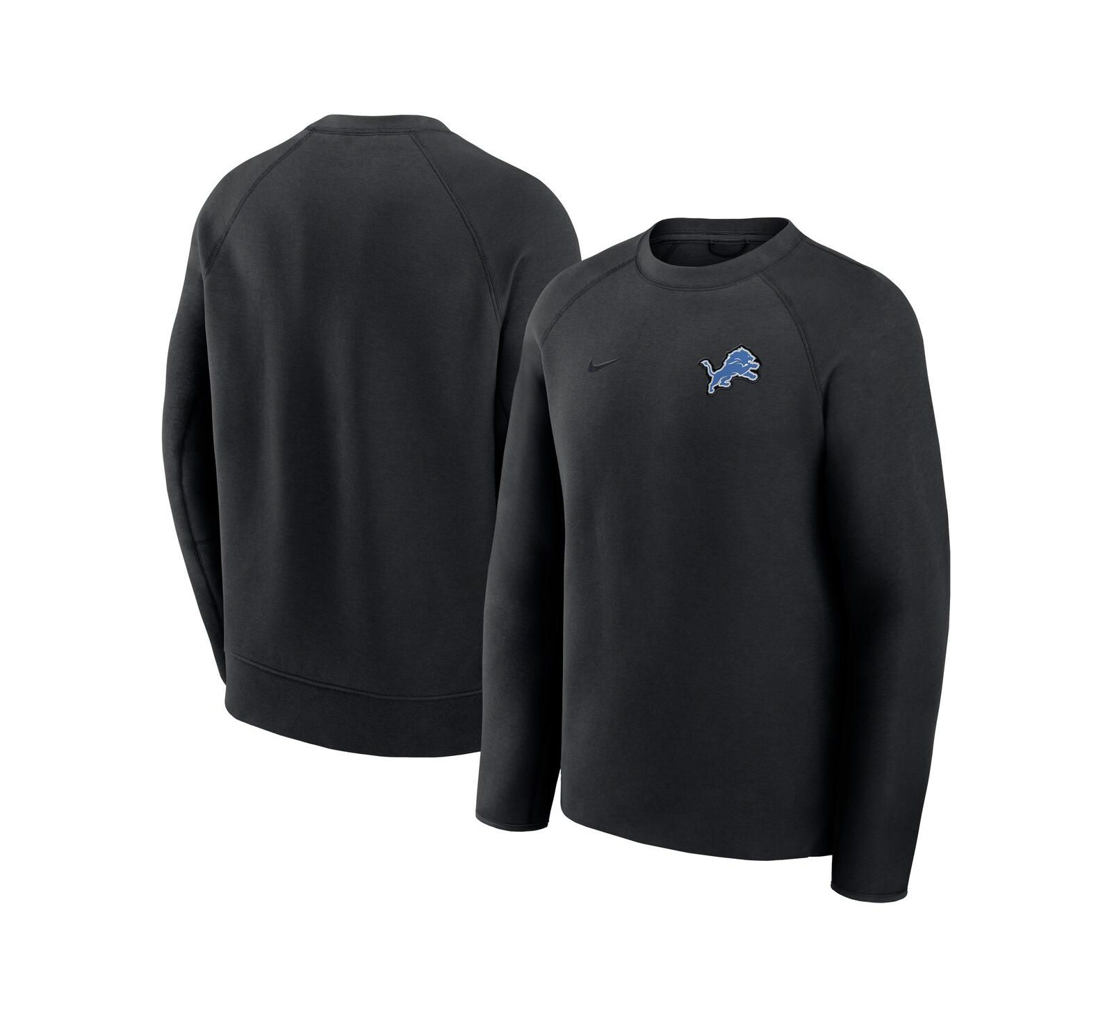 Мужской свитшот Nike Black Detroit Lions Tech Fleece Raglan