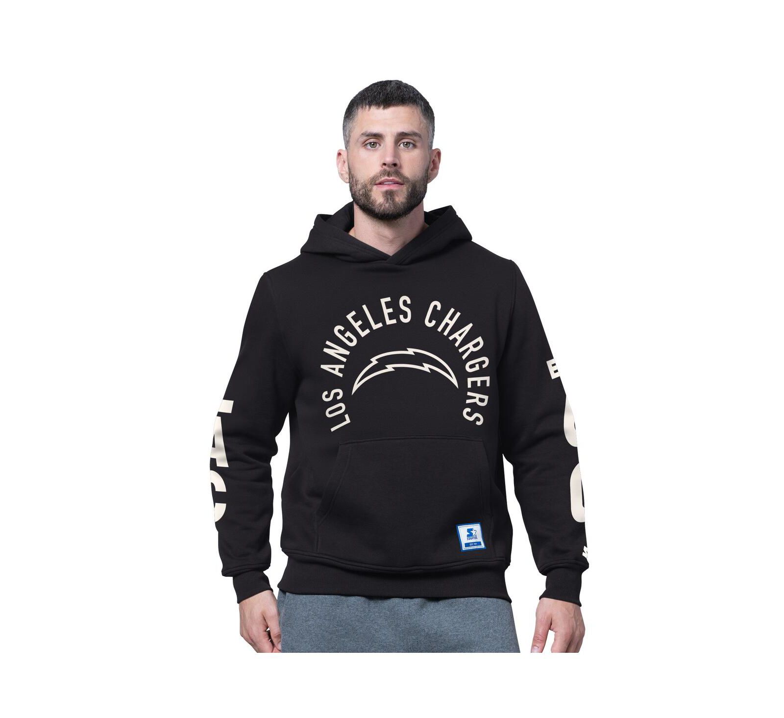 Starter Men's Black Los Angeles Chargers Handoff Fleece Hoodie Sweatshirt