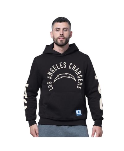 Starter Men's Black Los Angeles Chargers Handoff Fleece Hoodie Sweatshirt