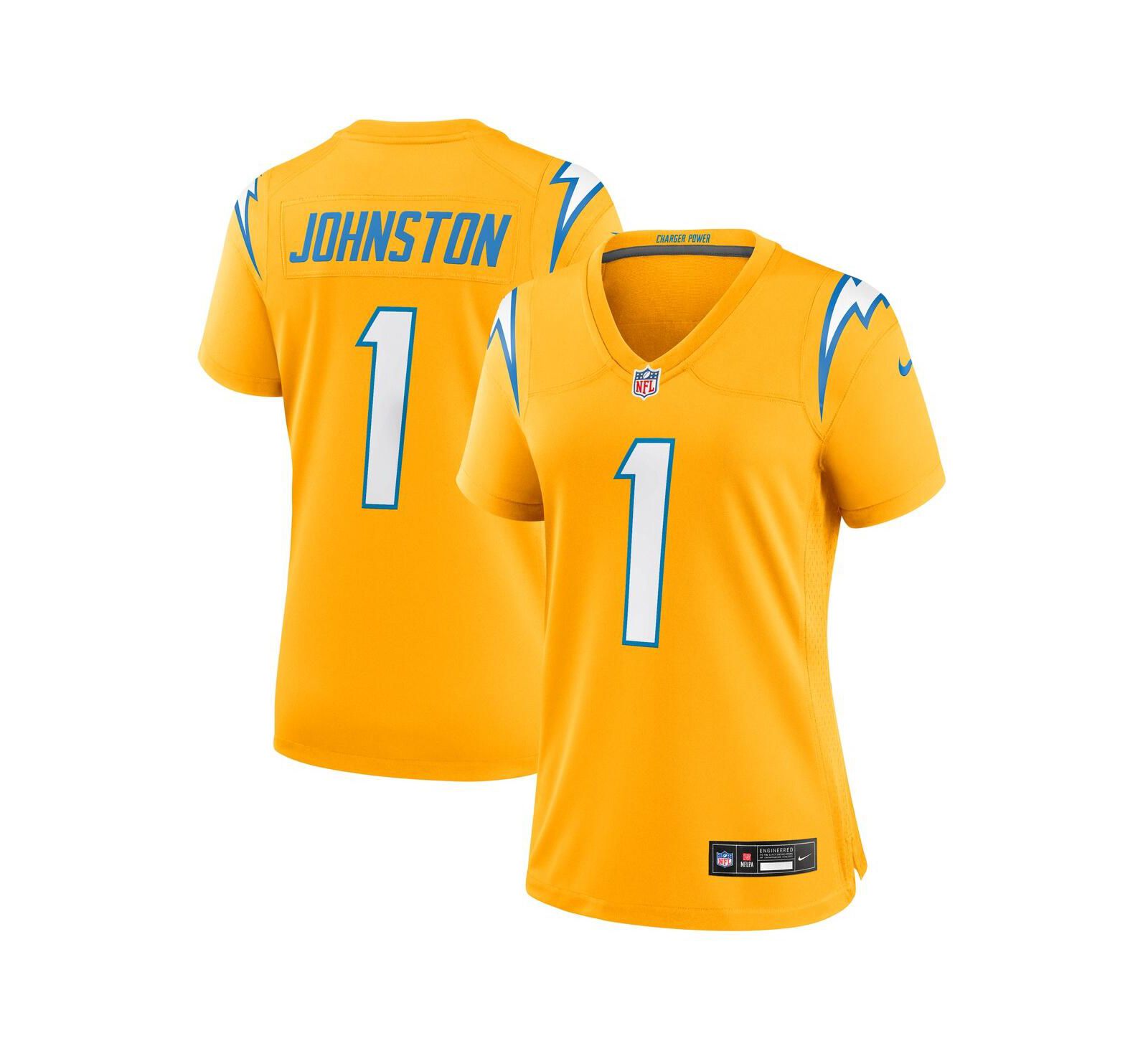 Женская джерси Nike Quentin Johnston Los Angeles Chargers Alternate Charger Power, цвет gold
