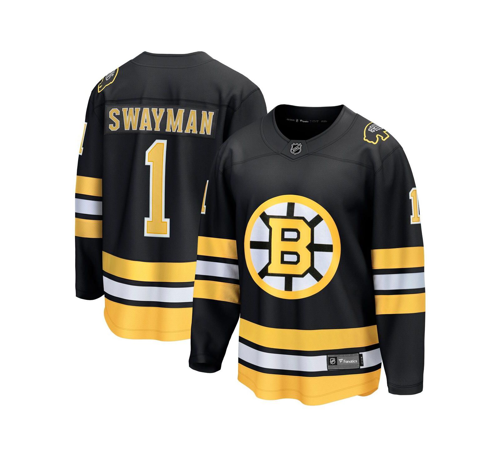 Мужская джерси Fanatics Jeremy Swayman Black Boston Bruins