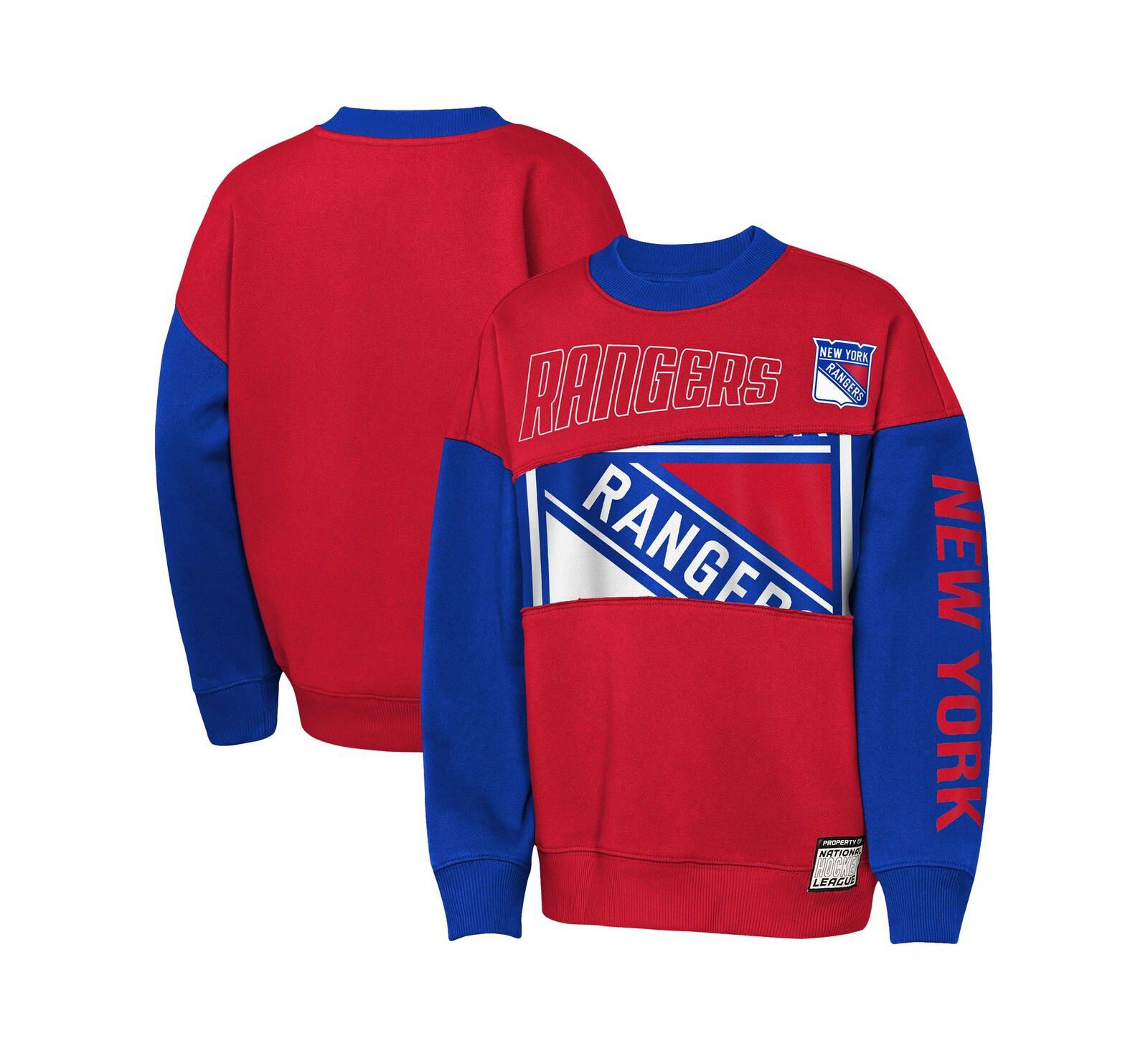 Свитшот Outerstuff для мальчиков и девочек New York Rangers Impact Player, красный/синий